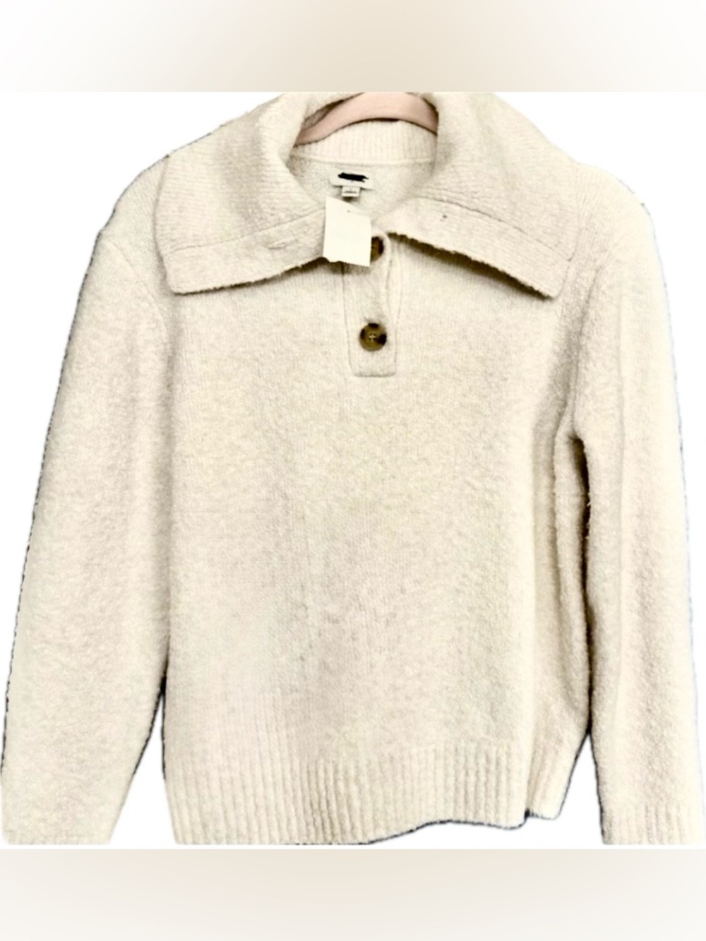 NWT J. Crew Bouclé button-collared sweater - Picture 6 of 10